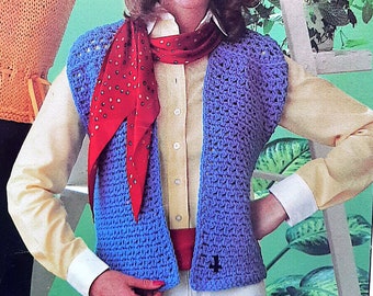 PDF CROCHET PATTERN: 1980 Women's Vest Crochet Pattern, Vintage Crochet Pattern, Easy Crochet Clothing Pattern, Crochet Top Pattern
