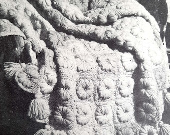 PDF CROCHET PATTERN: 1946 Flower Motif Afghan Crochet Pattern, Vintage Crochet Pattern, Flower Blanket Crochet Pattern, Flower Motif