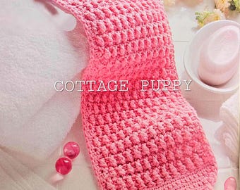 PDF CROCHET PATTERN: Shower Back Washcloth Crochet Pattern, Back Scrubber Crochet Pattern, Easy Washcloth Crochet Pattern