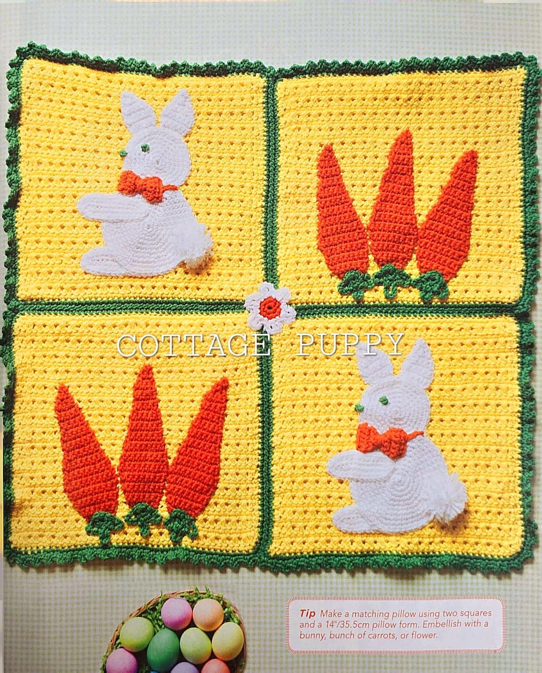 PDF CROCHET PATTERN: Cottontail Blanket Crochet Pattern, Bunny Blanket ...