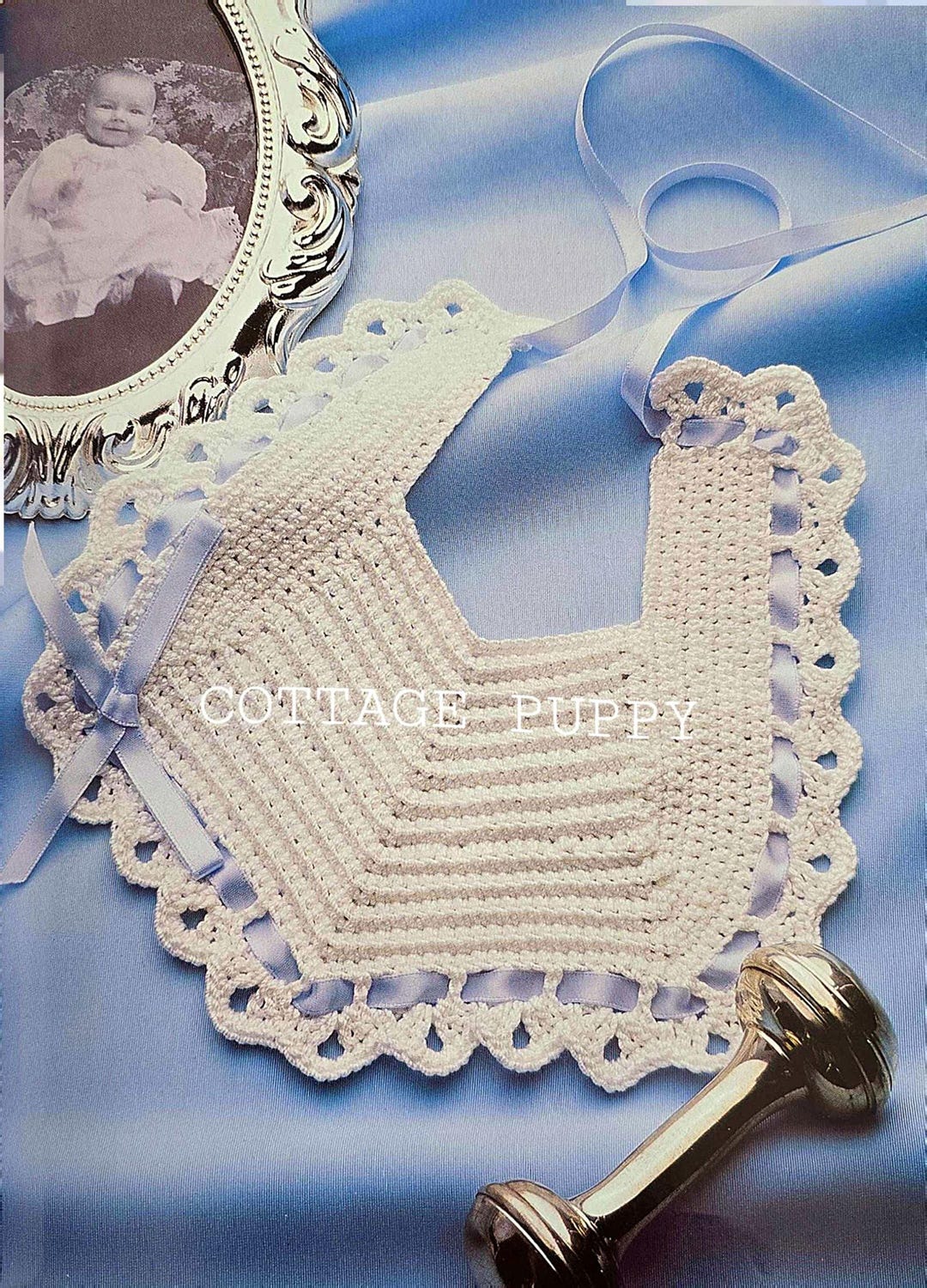 Free Crochet Ribbon Patterns.pdf PDF CROCHET PATTERN: Vintage Ribbons and Lace Baby Bib Crochet Pattern ...