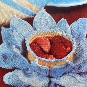 PDF HAAKPATROON: haakpatroon vintage waterlelie-nootbeker, haakpatroon bloemenringhouder, haakpatroon bloemenschaal