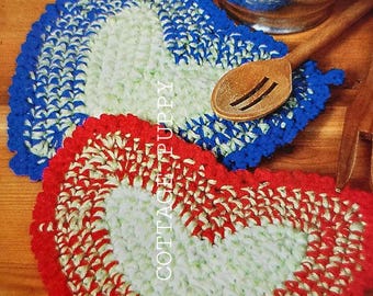 PDF CROCHET PATTERN: 1991 Heart Potholder Crochet Pattern, Vintage Crochet Pattern, Simple Potholder Crochet Pattern, Heart Hot Mat Crochet