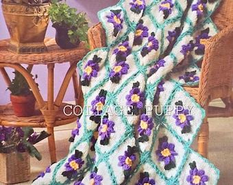 Grandmothers Flower Garden Crochet Afghan Pattern Pdf - Etsy