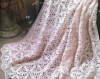 PDF CROCHET PATTERN: 1998 Grandmother's Lace Afghan Crohet Pattern, Vintage Crochet Pattern, Lace Crochet Blanket Pattern