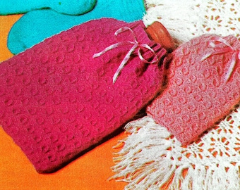 PDF KNIT PATTERN: 1973 Hot Water Bottle Cover Knit Pattern, Vintage Knit Pattern