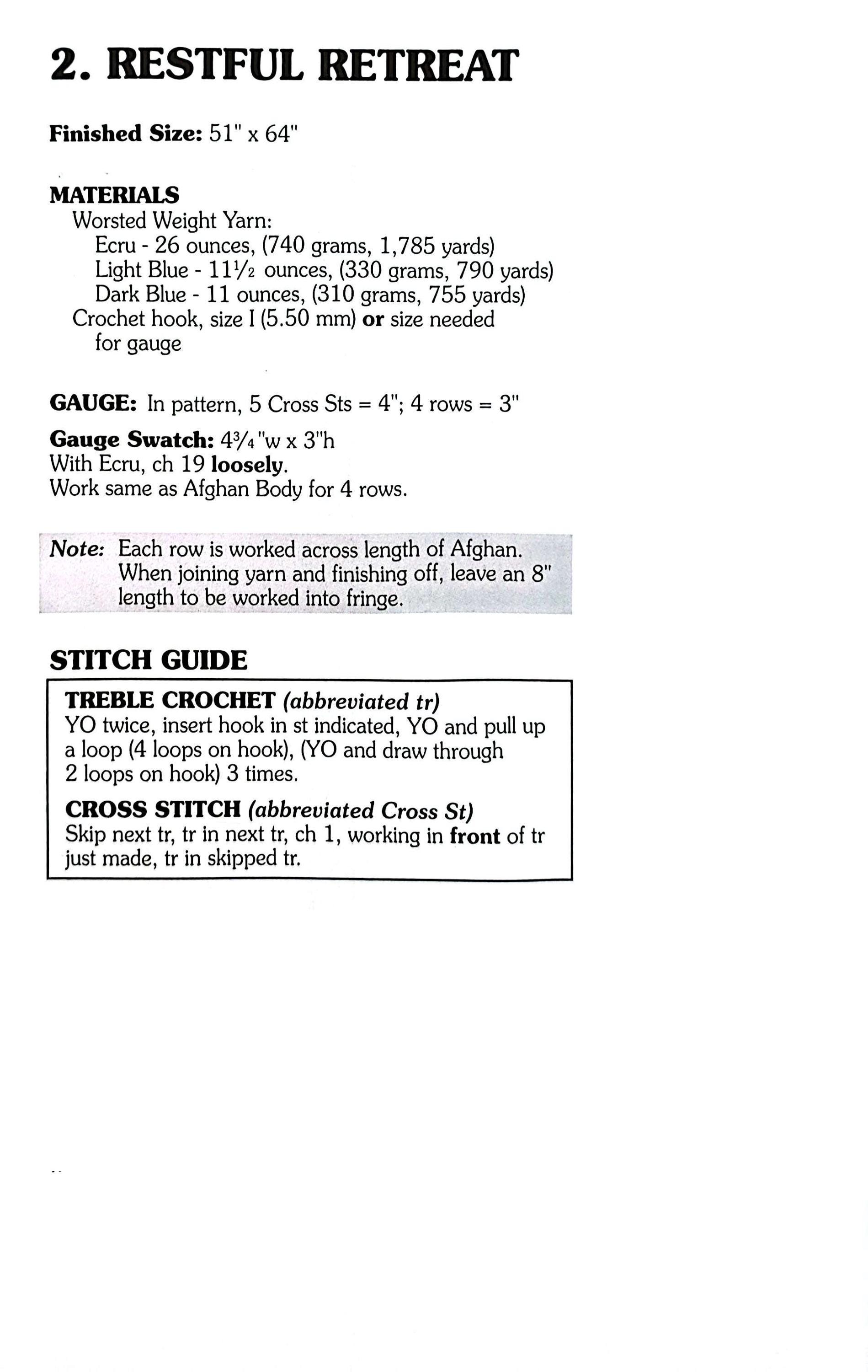PDF CROCHET PATTERN: 1998 Restful Retreat Blanket Crochet Pattern ...