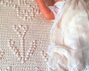 PDF CROCHET PATTERN: Vintage Butterfly And Flowers Blanket Crochet Pattern, Vintage Crochet Pattern, Butterfly Baby Blanket Crochet Pattern