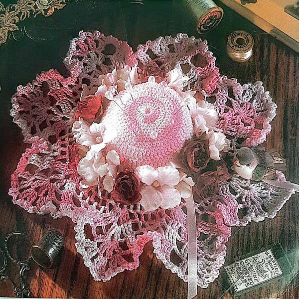 PDF CROCHET PATTERN: 1992 8 Hat Pincushion Crochet Pattern, Vintage Crochet Pattern, Pincushion Crochet Pattern, Crochet Pattern Bundle
