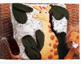 PDF CROCHET PATTERN: Giraffe Pillow Crochet Pattern, Animal Pillow Crochet Pattern, Giraffe Applique Crochet Pattern