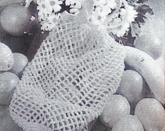 PDF CROCHET PATTERN: 1991 Fruit Fillet Bag Crochet Patteen, Market Bag Crochet Pattern, Vintage Crochet Bag Pattern, Fruit Bag Crochet