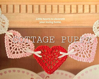 PDF CROCHET PATTERN: Heart Garland Crochet Pattern, Vintage Crochet Pattern, Garland Crochet Pattern, Wall Hanging Crochet Pattern