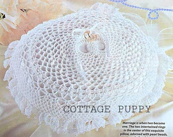 PDF CROCHET PATTERN: Vintage Ring Pillow Crochet Pattern, Wedding Ring Pillow Crochet Pattern, Wedding Crochet Pattern