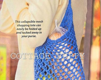 PDF CROCHET PATTERN: Market Bag Crochet Pattern, Mesh Bag Crochet Pattern, Vintage Crochet Bag Pattern, Produce Bag Crochet Pattern