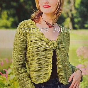 PDF CROCHET PATTERN: Spring Green Sweater Crochet Pattern, Women Crochet Pattern, Vintage Crochet Pattern, Crochet Top Pattern