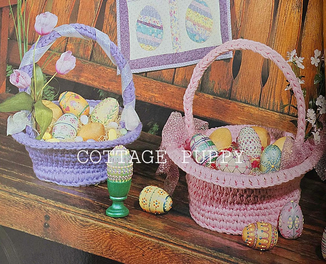 PDF CROCHET PATTERN: 1991 Crochet Easter Baskets Pattern, Basket ...