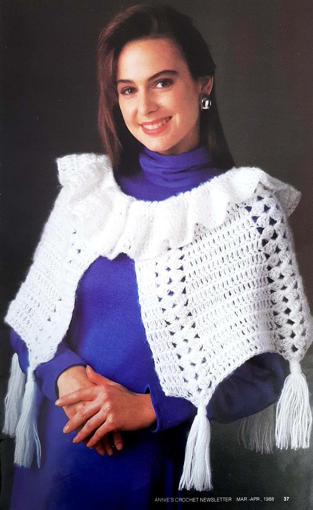 PDF CROCHET PATTERN: 1988 White Capelet Crochet Pattern, Vintage ...