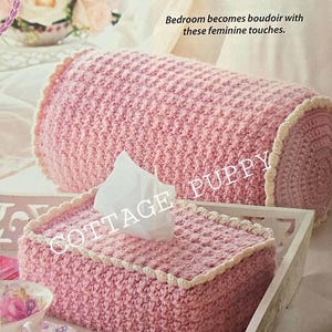 PDF CROCHET PATTERN: Vintage Tissue Box Cover Crochet Pattern, Pillow Crochet Pattern, Crochet Home Decor pattern, Crochet Tissue Box Cozy