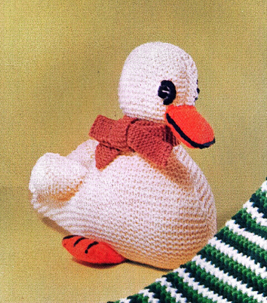 PDF KNIT PATTERN: Vintage Baby Duck Knit Pattern, Vintage Knit Toy ...