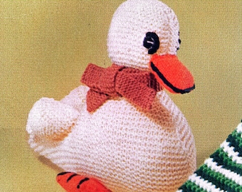 PATRÓN DE TEJIDO EN PDF: Patrón de tejido de patito bebé vintage, Patrón de tejido de juguete vintage, Patrón de tejido de pájaro, Patrón de tejido de juguete de pato