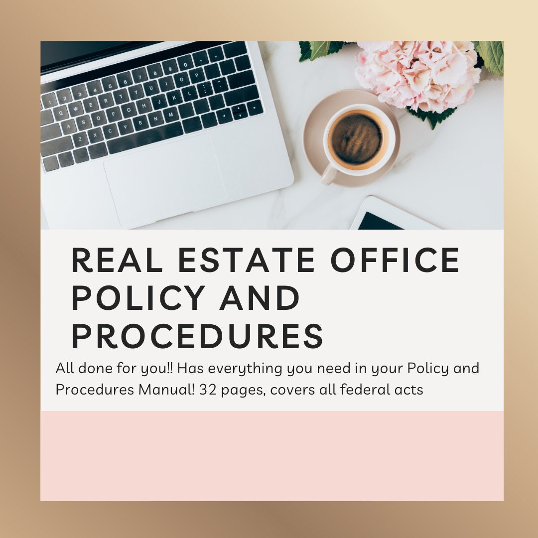 Professional Customizable Real Estate Policy and Procedures Template Etsy
