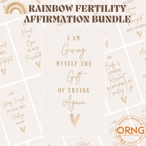 Lot de cartes d'affirmations pour le soutien à la FIV, imprimables Rainbow Baby TTC IUI Affirmations FIV pour le soutien en cas d'infertilité, encouragement au parcours de fertilité