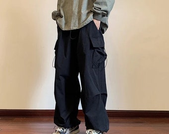 Men's Cargo Streetwear Pants - Multi-Pocket Loose Baggy Style