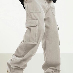 Men Baggy Pant Loose Cargo Trouser Hip Hop Pocket Dance Casual Overalls Big  Size