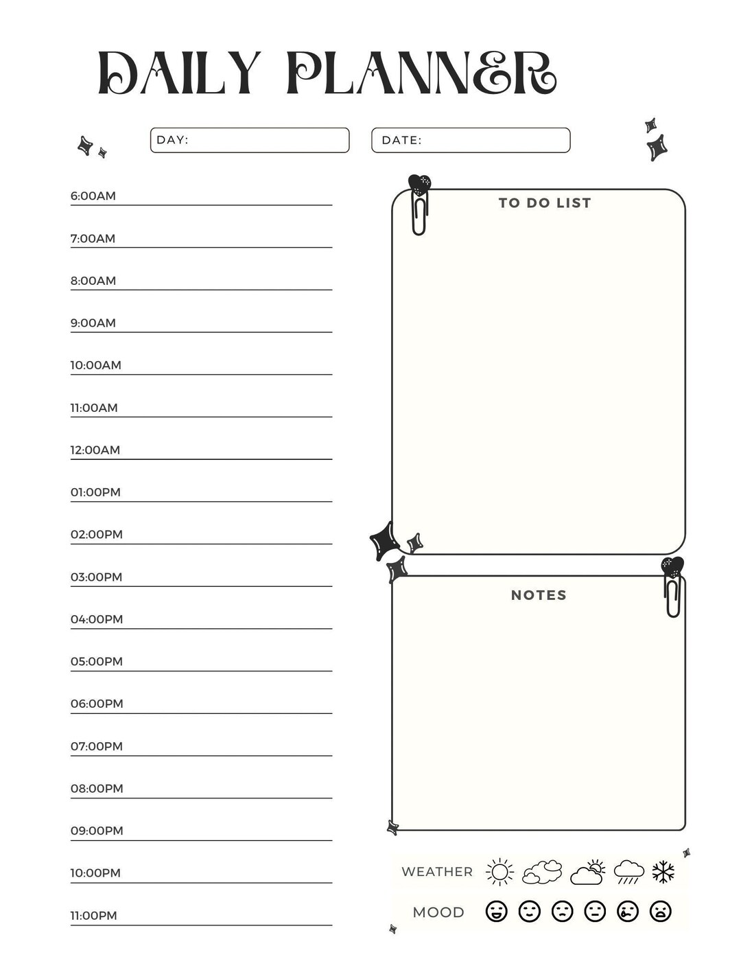 Aesthetic Printable Daily Planner PDF Printable Planner for Work/school ...
