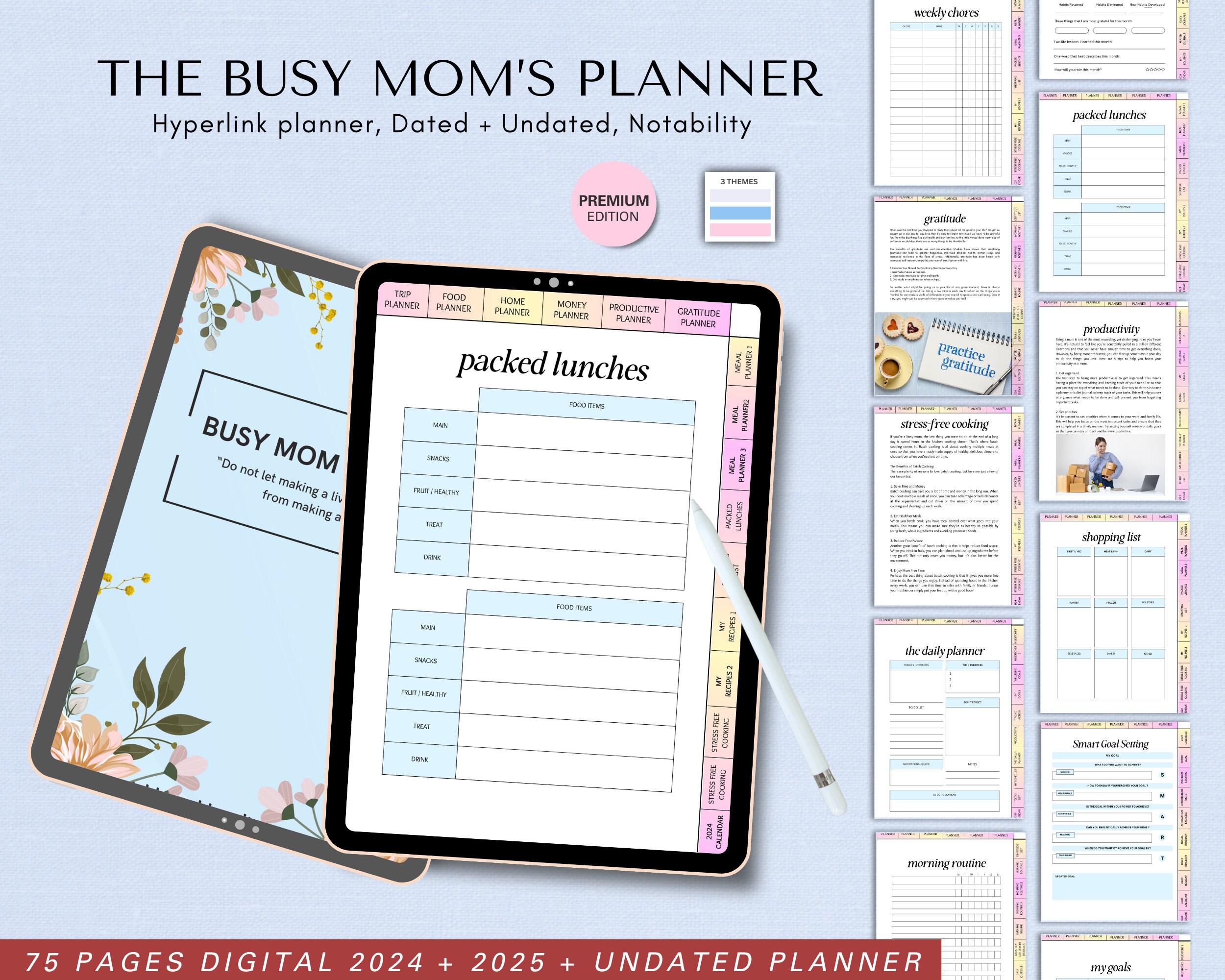 Mom Digital Planner, Mom Digital Organizer, Mom Life Digital Planner ...
