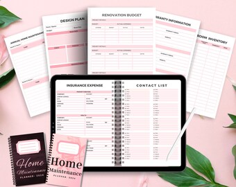 Home Organization Planner, Home Maintenance Planner, House Printable Planner, Home Owner Planner, Home Digital Organization, Home Management