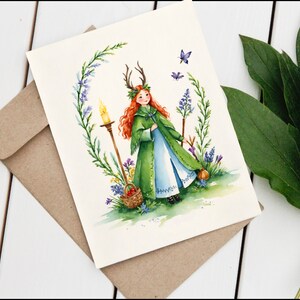 Ostara Fawn Vintage Easter Card