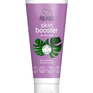 May include: Purple tube of Polipole skin booster body lotion for dry skin with a green leaf design and the text "with vitamins & amino acids".