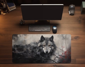 Wolf Large Mouse Pad Gamer Desk Mat Wolf Desk Pad Wolf Deskmat Wolf Mousepad Deskpad XL Mouse Pad Wolf XXL Mouse Pad Wolf
