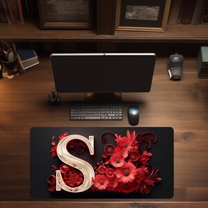 Personalized Mouse Pad Custom Mouse Pad Monogrammed Mouse Pad Monogram Large Mouse Pad Personalized Desk Mat Monogram Desk Mat Desk Pad
