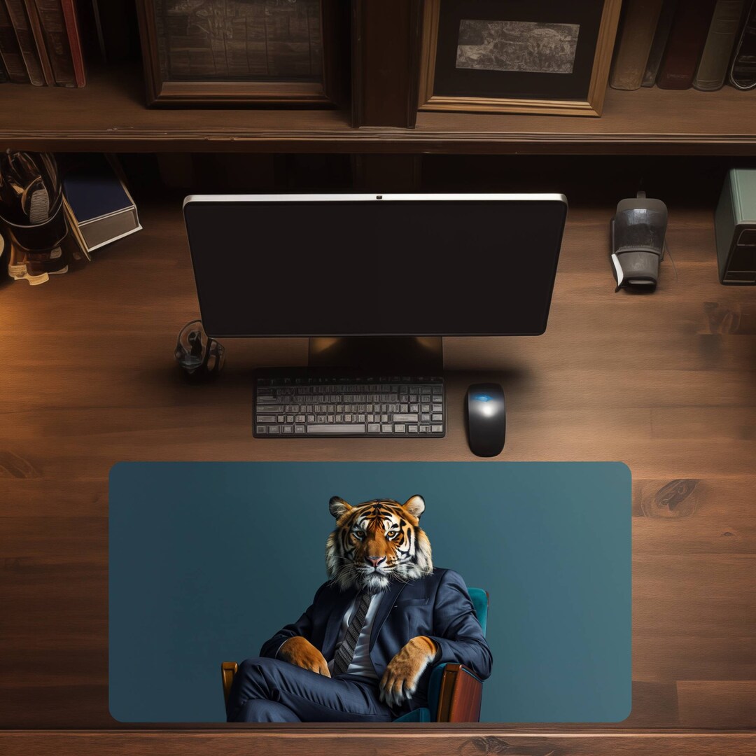 Computer Mat Tiger Hipster Tiger Mouse Pad Gamer Desk Mat Tiger Desk Pad Tiger Deskmat ...