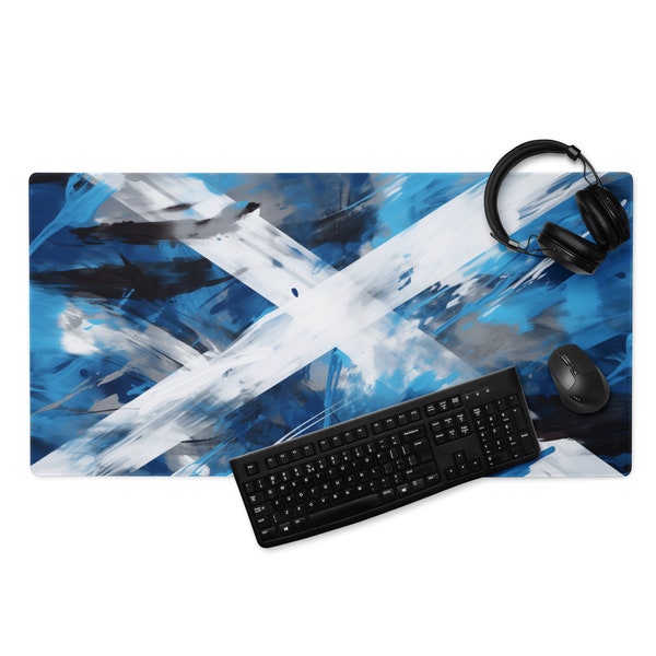 Scotland Flag Mouse Pad Gamer Desk Mat Scotland Desk Pad Scotland Deskmat Scotland Mousepad Deskpad XL Mouse Pad St Andrews Cross Mouse Pad