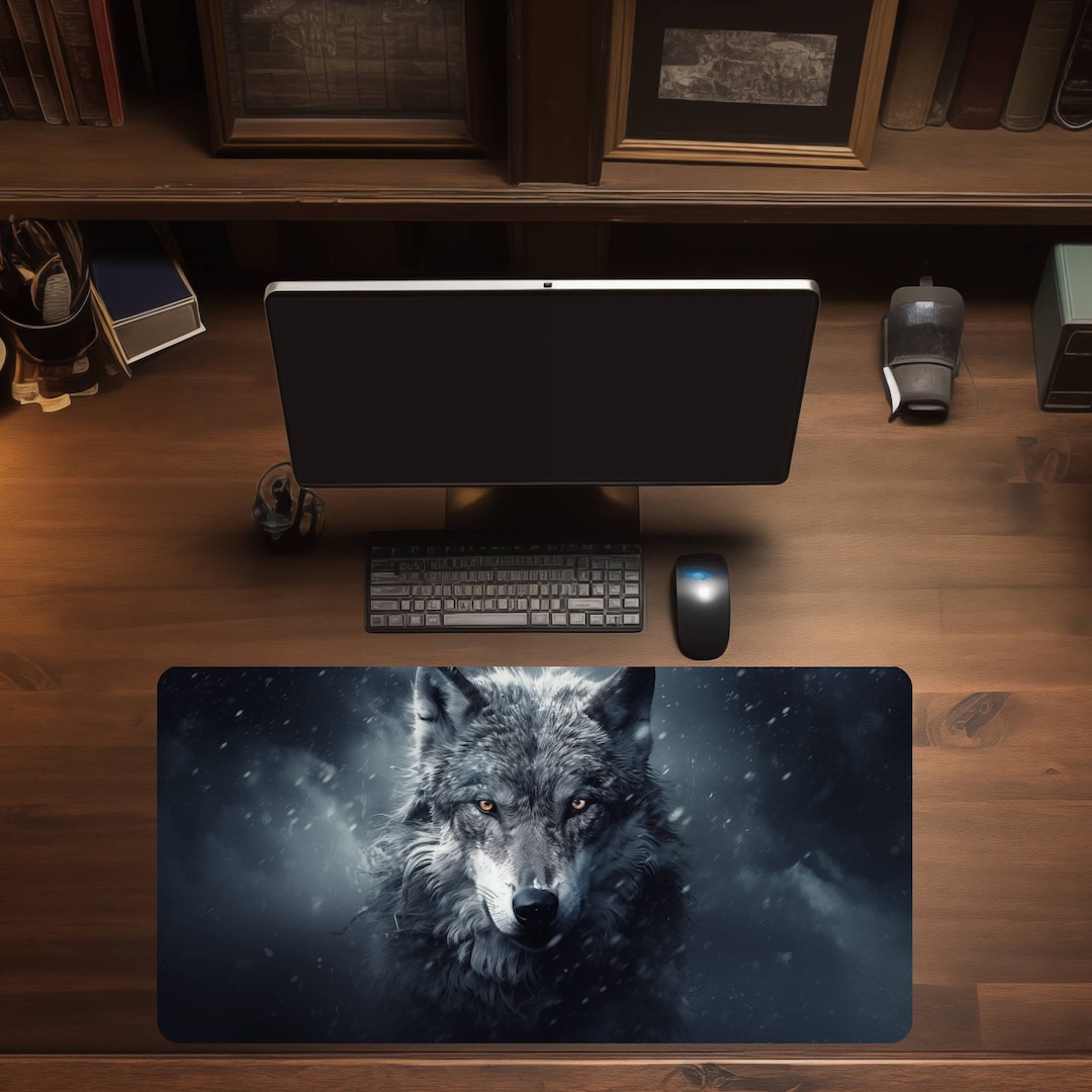 Wolf Large Mouse Pad Gamer Desk Mat Wolf Desk Pad Wolf Deskmat Wolf