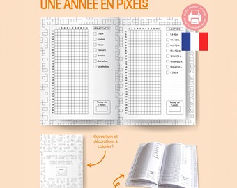 Afdrukbare Pixel Bullet Journal - Afdrukbare sjabloon - Afdrukbare dagboekpagina - Gewoonte- en stemmingstracker - Dagboeksjabloon