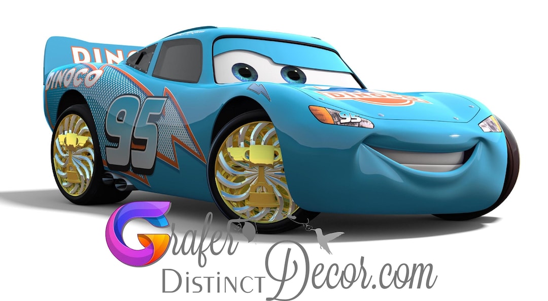 Dinoco Car Decals, Lightning MCQUEEN Racing CAR Decal Custom WRAPS for