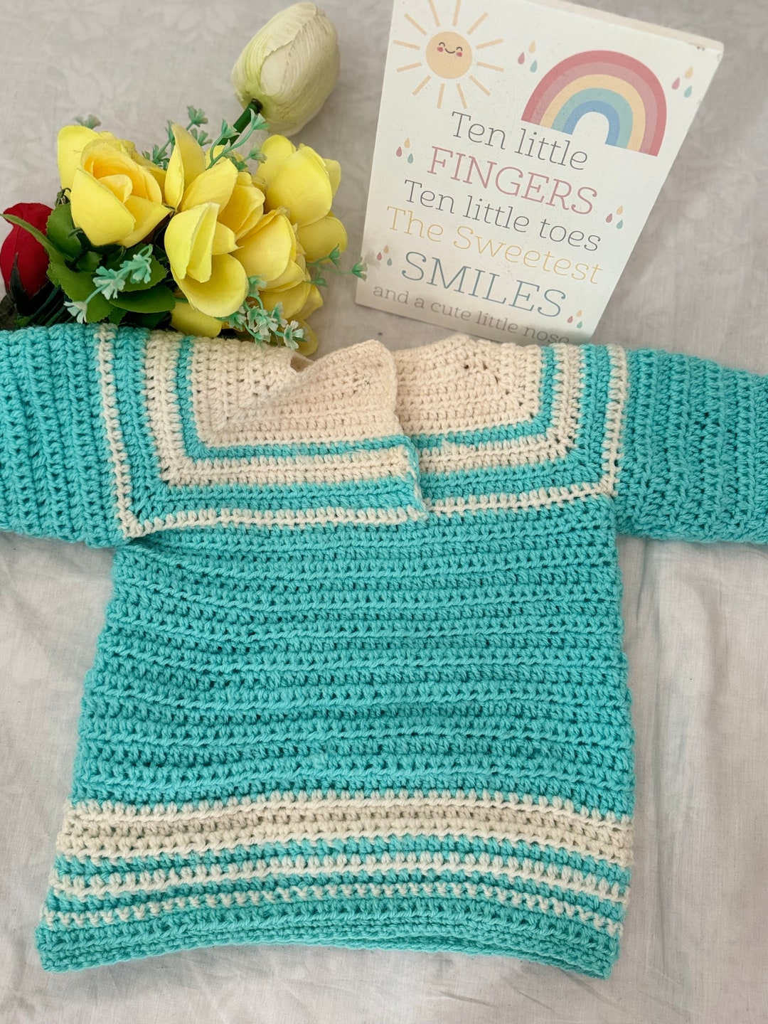Crochet Baby Boy Wool Sweater Etsy