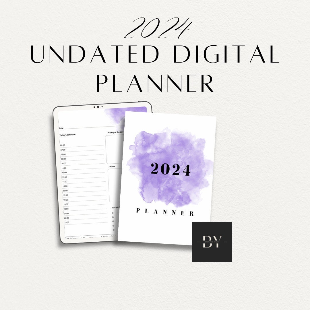Undated 2024 Planner | Purple | Landscape | Goodnotes | Notability ...