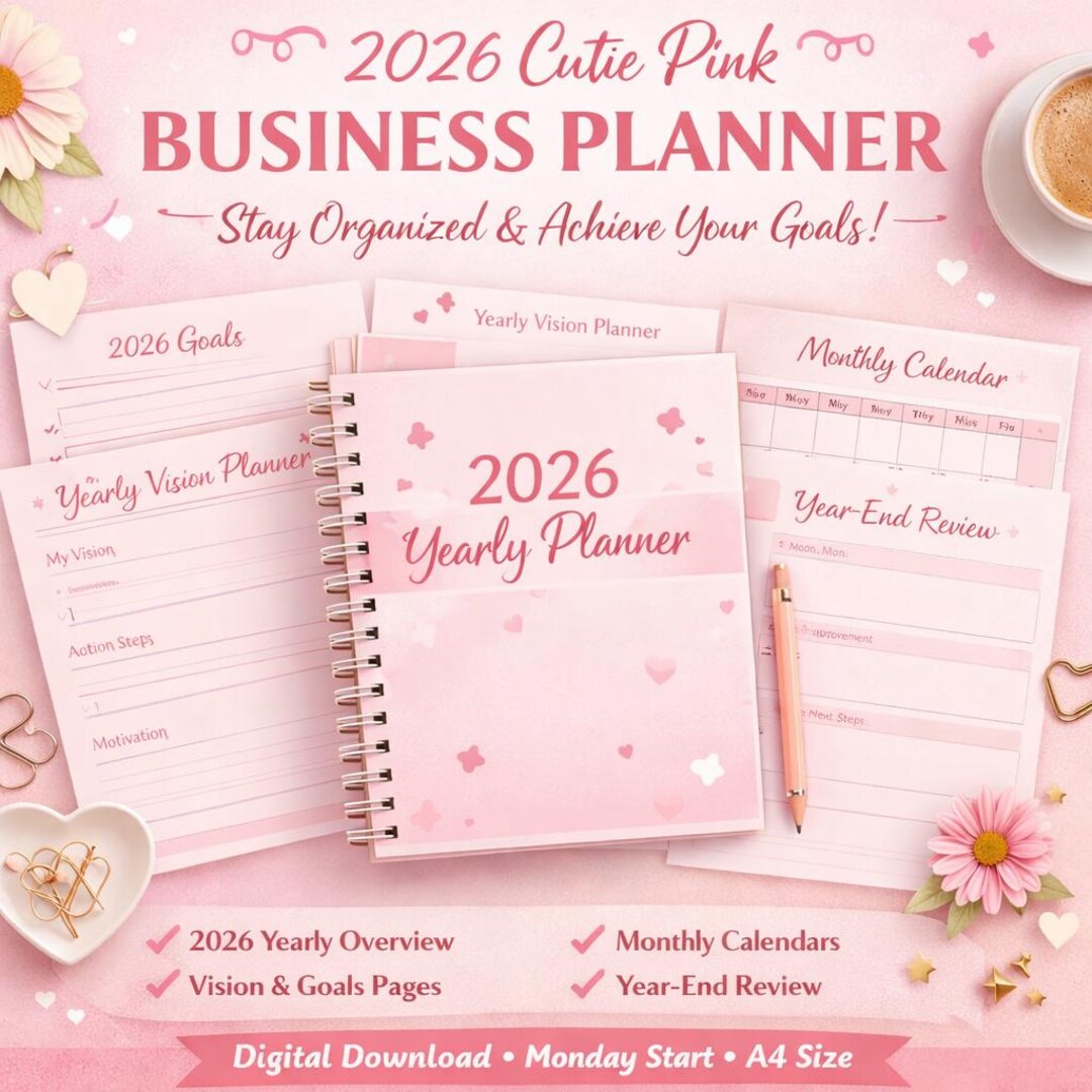 Cutie Pink 2026 Business Planner - Etsy