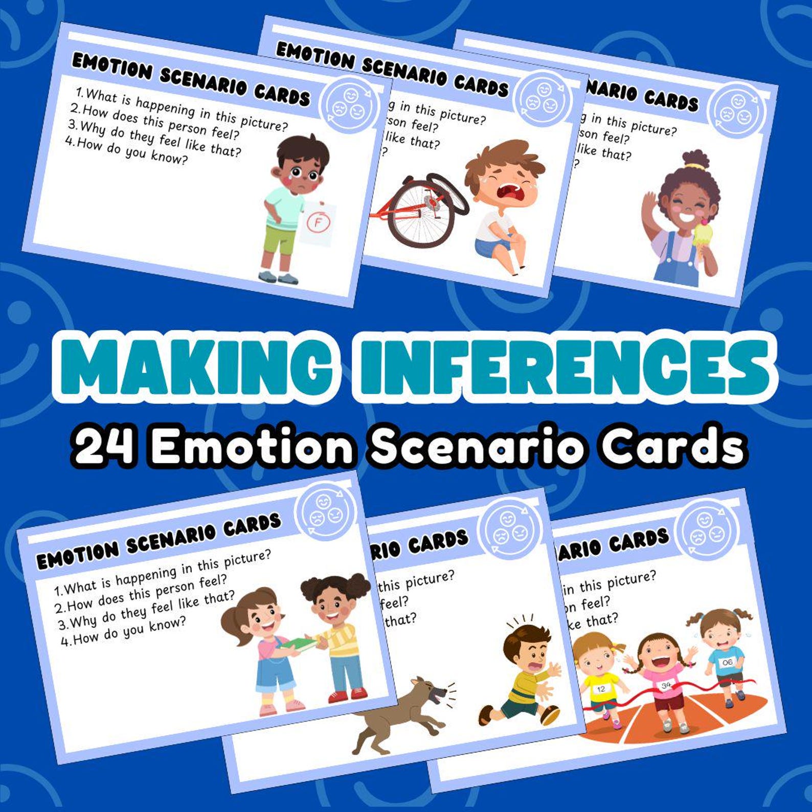 Making Inferences - Emotion Scenario Picuture Cards | Social Emotional ...