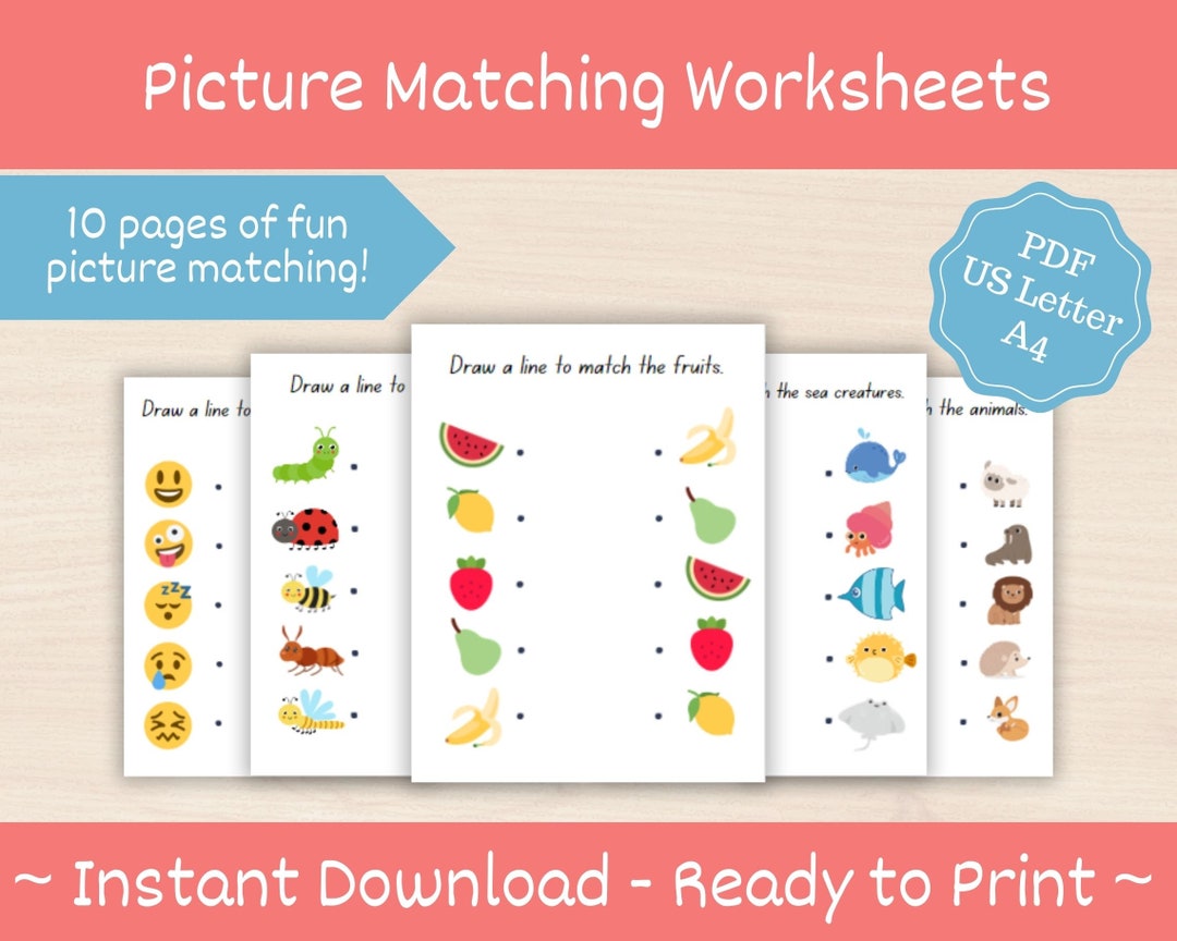 Picture Matching Worksheets 10 Pages of Match the Picture Ready to ...