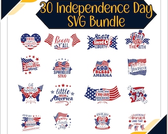 4th of July 20 SVG Bundle: Patriotic Svg, American Flag, Independence Day, Firecracker, Veteran, USA, America Svg, DIY July 4th Decor