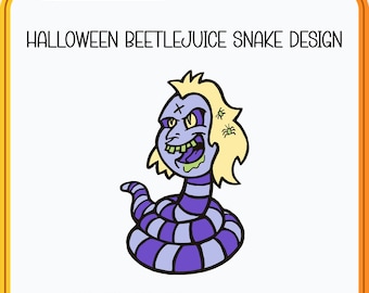 Beetlejuice Snake Halloween Design | Creepy SVG Cut File for Cricut & Silhouette | Spooky Home Decor