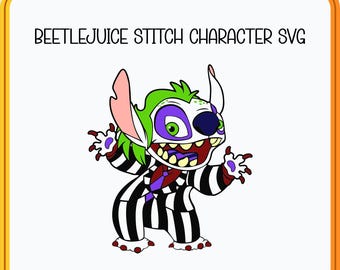 Beetlejuice Stitch SVG | Halloween Cartoon SVG Cut File | Instant Download for Cricut & Silhouette