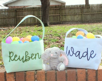 Custom Hand Embroidered Easter Basket