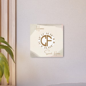 GPS-Koordinaten Zeichen Persönliches Monogramm Zeichen Personalisierte Breitengrad Längengrad Einweihungsparty Geschenk Kundenspezifische Makler Schließgeschenk Metallwandkunst